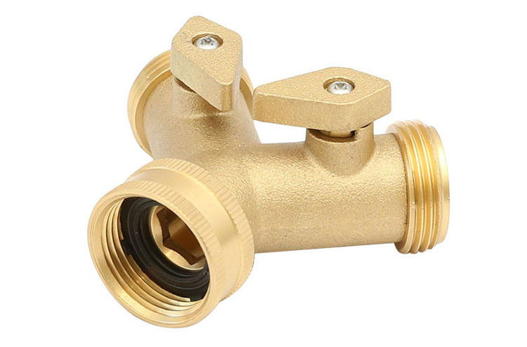 পিতল 2 Way Garden Hose Connector made in China